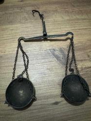 ANTİKA OSMANLI SON DÖNEMİ PİRİNÇ EL YAPIMI MUHTEŞEM 2 KEFELİ KUYUMCU TERAZİSİ