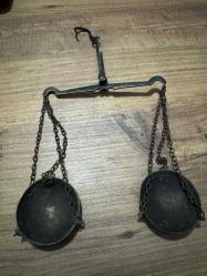 ANTİKA OSMANLI SON DÖNEMİ PİRİNÇ EL YAPIMI MUHTEŞEM 2 KEFELİ KUYUMCU TERAZİSİ