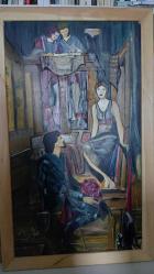 Romantik Sahne Figürlü Yağlıboya Tablo – Hikâye Anlatan Kompozisyon