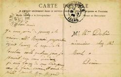 Jauréguiberry, Taretli Zırhlı savaş Gemisi  FRANSA , 1905 veya 1909 yılı  Postadan Geçmiş Önden Pullu Damgalı Kartpostal - Posta Kart -Haliyle