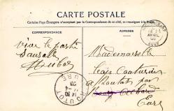 Le Brighton Feribotu Dieppe Limanı   FRANSA , 1906  yılı  Postadan Geçmiş Önden Pullu Damgalı Kartpostal - Posta Kart -Haliyle