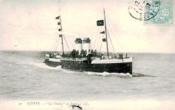 La Tamise Buharlı Gemi Vapur    FRANSA , 1907  yılı  Postadan Geçmiş Önden Pullu Damgalı Kartpostal - Posta Kart -Haliyle