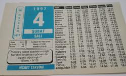 4 Şubat 1997-Orijinal Takvim Yaprağı-Doğum Günü-Söz,Nişan,Nikâh,Düğün ve Önemli Günler Hediyesi-Hicret Takvimi-Ayet(Hadis)-(Şems-9/10)-İskilipli Atıf Hoca'nın İdamı(1926)-Kadir Gecesi-Allah(c.c)'ın Nimetleri-Said-i Nursi