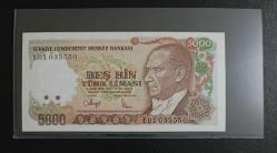 7. EMİSYON E01 SERİSİ İLK PREFİX 3.TERTİP 5000 LİRA ÇİL KONDİSYONDA