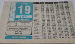 19 Şubat 1997-Orijinal Takvim Yaprağı-Doğum Günü-Söz,Nişan,Nikâh,Düğün ve Önemli Günler Hediyesi-Hicret Takvimi-Ayet(Hadis)-(Enfal/14)-TİBrahim Ethem'in Vefatı-İbrahim Ethem(K.S)-Allah(c.c.)Verdi