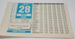 28 Mart 1997-Orijinal Takvim Yaprağı-Doğum Günü-Söz,Nişan,Nikâh,Düğün ve Önemli Günler Hediyesi-Hicret Takvimi-Ayet(Hadis)-(Tirmizi)-Antep Müdafaası ve Şahin Bey'in Şehit Edilmesi(1920)-Bediüzzaman-İnşallah