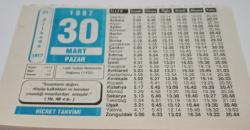 30 Mart 1997-Orijinal Takvim Yaprağı-Doğum Günü-Söz,Nişan,Nikâh,Düğün ve Önemli Günler Hediyesi-Hicret Takvimi-Ayet(Hadis)-(Hz.Ali(r.a.))-Fatih Sultan Mehmet'in Doğumu(1432)-Kardeşlik-Uyan Artık Yiğidim-Hz.Ömer(r.a.)