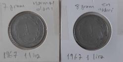 1967 ERÖR 8 GRAM 1 LİRA MADENİ PARA ORİJİNAL R1R1A1A1 PEK ÇIKMAZ