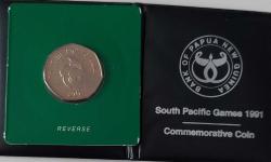 1991 PAPUA YENİ GİNE 50 TOEA 9.GÜNEY PASİFİK OYUNLARI ORİJİNAL KABINDA MADENİ PARASI 1PP1RR1 ÇOK NADİRDİR