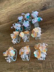 Peçetelik 12 adet boncuk çiçekler