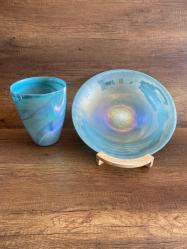 El Yapımı Üfleme Cam Vazo Sunumluk