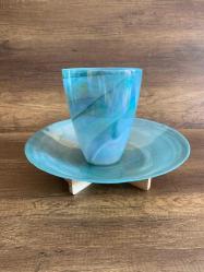 El Yapımı Üfleme Cam Vazo Sunumluk