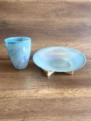 El Yapımı Üfleme Cam Vazo Sunumluk