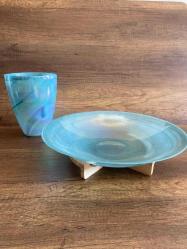 El Yapımı Üfleme Cam Vazo Sunumluk