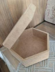 Dekoratif Altıgen Ahşap Kutu - Çok Amaçlı Takı & Hobi Kutusu