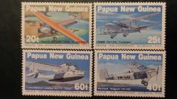 1984 YILI PAPUA YENİ GİNE Avustralya-Papua Yeni Gine Arası İlk Hava Postası Seferinin 50. Yıldönümü TAM SERİ  DAMGASIZ ŞARNİYERSİZ
