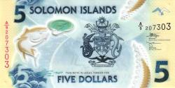 ** SOLOMON  ADALARI ( 5 * DOLLARS ) A  9 * 2019 * PLASTİK - ÇİL
