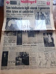 Milliyet Gazetesi - Turkish Newspaper - 10 Eylül 1955 - son hadiselerle ilgili olarak 3 generale Dün işten el çektirildi - Balıklı Rum Hastanesini yakacaklar mıydı - 6 Eylül gecesinden kalan hazinli tablolar - başvekil Adnan  Menderes Vali Fahrettin Kerim Gökay ve dahiliye vekili Namık Gedik toplantıdan çıkarlarken fotoğraf - İstanbul'da 100 bin liralık eşya yağma eden Altı çapulcu Dün Ankara'da yakalandı - Marilyn Monroe'nun 1 numaralı rakibi Diana Dors fotoğraf - Yunan hükümeti halkı sükûnuna davet ediyor - Kasım Gülek'in yargılanması dün başladı - Bu bir komünist ihtilal provasıdır yazan Peyami Safa - İstanbul'da sinema programı - İstanbul'da eğlence yerleri - makarios Kıbrıs dağlarında büyük bir toplantı yaptı - Harun El Reşid yazan Reşat Ekrem Koçu Yazı Dizisi - İstanbul Ankara BBC denizaşırı servisi radyosu programı - örfi idare sebebiyle futbol atletizm ve at yarışları iptal edildi - Şükrü Gülesin Galatasaray'dan 9 bin lira alacak - Galatasaray basketbol sezonunu dün açtı