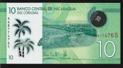 ** NİKARAGUA ( 10 * CORDOBAS ) 2014 * PLASTİK - ÇİL