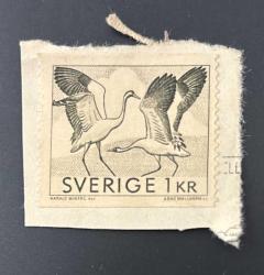 İsveç Pulu - Sweden ( Sverige ) Stamp - Mektup Zarfından Kesilmiş /Postadan Geçmiş Pul Filateli -  LEYLEK TEMALI PUL, 1 PARA - YABANCI PULLAR-NOSTALJİK DOĞUM GÜNÜ HEDİYESİ