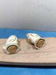 K203-----PORSELEN HOROZ BİR ÇİFT ESKİ TUZLUK BİBERLİK