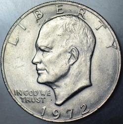 AMERİKA 1 DOLAR 1972 AYA İNİŞ APOLLO 11 - EİSENHOWER TEMALI. BÜYÜK BOY 38 mm.