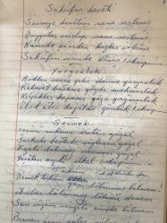 Aşk İlahileri yazılı, Cengiz han kapaklı Öğrencinin Kültür Defteri (Son sayfaya kadar yazılı)