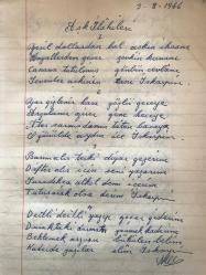 Aşk İlahileri yazılı, Cengiz han kapaklı Öğrencinin Kültür Defteri (Son sayfaya kadar yazılı)