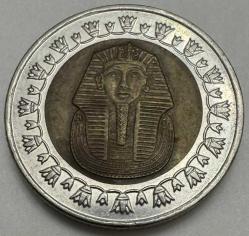 Mısır 2008 1 Pound Mısır Çift Metal Firavun Tutankamon Maskesi Temalı Koleksiyonluk