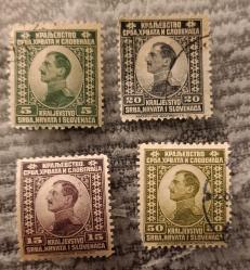 Sırp -Hırvat- Sloven  Krallığı 1921 Kral Alexander- damgalı seri pullar