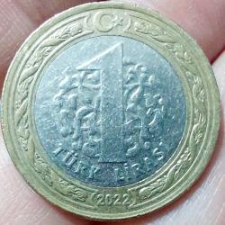 1 LİRA, 2022 ÇÇT düz