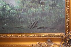 İMZALI YAĞLI BOYA TABLO ANTİKA COK ESKİ BİR MANZARA DETAYLAR RESIMLERDE    (CD ODA