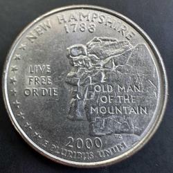 ABD ¼ Dolar , 2000 P. New Hampshire Eyalet. Amerikan Çeyreklikleri