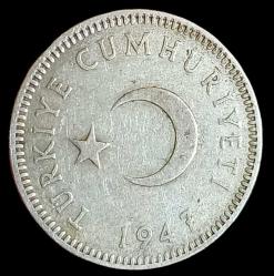 1947 50 Kuruş gümüş 4gr