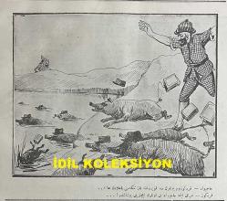 Osmanlıca Karagöz Mizah Dergisi-Gazetesi, Orijinal Dönem Basım, (Ottoman Magazine-Newspaper-Journal Illustré Cara-Gueuz) - 1 Kasım 1916 - Sayı: 908 - Hicri: 3 Muharrem 1335 - Rumi: 19 Teşrin-i Evvel 1332 - Karikatür: 