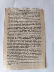 22 Mayıs  2009-Orijinal Takvim Yaprağı-Doğum Günü-Söz,Nişan,Nikâh,Düğün ve Önemli Günler Hediyesi-Fazilet Takvimi-Ayet(Hadis)(Hadis-i Şerif, İthafu's-Sade)-Büyük İstanbul zelzelesi (1766)-Kardeşlik hakları