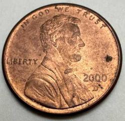 ABD 2000 1 Cent Abraham Lincoln Portreli ve Lincoln Anıtı Görseli Çilaltı Kondisyon