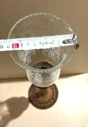 DEV BOY BAKIR RENKLİ METAL MUMLUK CAMLI MUMLUK  NO 34