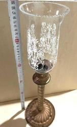 DEV BOY BAKIR RENKLİ METAL MUMLUK CAMLI MUMLUK  NO 34