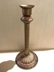 DEV BOY BAKIR RENKLİ METAL MUMLUK CAMLI MUMLUK  NO 34