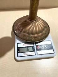 DEV BOY BAKIR RENKLİ METAL MUMLUK CAMLI MUMLUK  NO 34