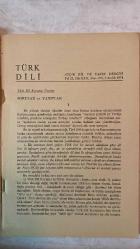 TÜRK DİLİ, AYLIK DİL VE YAZIN DERGİSİ - ARALIK 1974  SAYI: 279  TDK: TÜRK DİL KURUMU ÜZERİNE SORULAR VE YANITLAR - ATTİLA İLHAN: ŞİİR ÜZERİNE SORUSUZ KARŞILIKLAR - ATTİLA İLHAN: GÖZLÜKLÜ HAMDİ'NİN NOTLARI - KEMAL DEMİRAY: BİR YAZIM SORUNU: DE BAĞLACI - ALİM ŞERİF ONARAN: SİNEMADA DİL - SALAH BİRSEL: BOĞAZİÇİ YANDAN YANDAN - FAZIL HÜSNÜ DAĞLARCA: MUMLAR - NECATİ CUMALI: KÖSTEBEK - METİN ELOĞLU: ALACA - ALİ PÜSKÜLLÜOĞLU: SORULAR - HALUK AKER: SEVGİYİ AÇITIR DÜNYA - HALİL UYSAL: BOZYAZI - ÖZEL ARABUL: SU YANGINI - ENVER NACİ GÖKŞEN: ÇIKMA DURUMU (-DEN) VE KAPSAMI - CAHİT ÖZTELLI: KOLAY SANILAN HALK EDEBİYATI - MEHMET SEYDA: ROMANCI GÜNLÜĞÜ - TERİM SÖZLÜKLERİMİZDEN ÖRNEKLER - BURHAN ARPAD: KEMAL AĞABEY ÖLDÜ - SAADET TIMUR ULÇUGÜR: BEKİRLER - MUZAFFER IZCÜ: ÜZERİNİZDE ESKİSİN BAYRAM ALİ BEY - YAMAN ÖRS: TİP DİLİNİ SADELEŞTİRME ÇABALARI - MUZAFFER UYGUNER: TÜRK FELSEFESİNİN BOYUTLARI - EMİN RECEBOĞLU: DÜNYA ŞİİRİ -  60 SAYFA