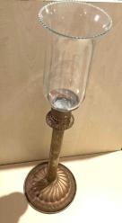 DEV BOY BAKIR RENKLİ METAL MUMLUK CAMLI MUMLUK  NO 77