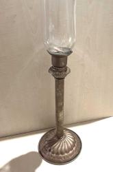 DEV BOY BAKIR RENKLİ METAL MUMLUK CAMLI MUMLUK  NO 77