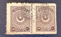 1923 Birinci Ayyıldız 100 kuruş  per_ damgalı kesik