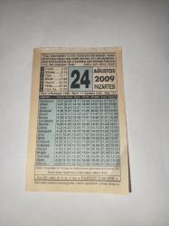 24 Ağustos  2009-Orijinal Takvim Yaprağı-Doğum Günü-Söz,Nişan,Nikâh,Düğün ve Önemli Günler Hediyesi-Fazilet Takvimi-Ayet(Hadis)(Hadis- Şerif,Sünen-i Nesai)-Vezüv Yanardağı'nın Pompei ve Herkülaneum Şehirlerini yok etmesi (79)-Oruç Altı Şey İle Tamam Olur