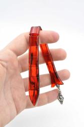 Usta İşi Balık Model Kırmızı Siyah Sıkma Kehribar Tesbih