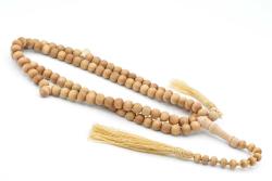 Saçaklı Püsküllü Basık Küre Kesim Kokulu 99 luk Sandal Ağacı Tesbih