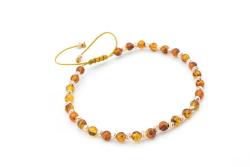 Hakiki Doğal Makrome Model Damla Kehribar Bileklik 4 Mm