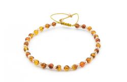 Hakiki Doğal Makrome Model Damla Kehribar Bileklik 4 Mm